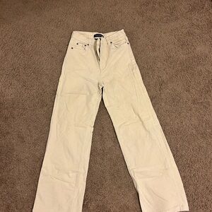Aeropostale Cream Corduroy High Rise Pants